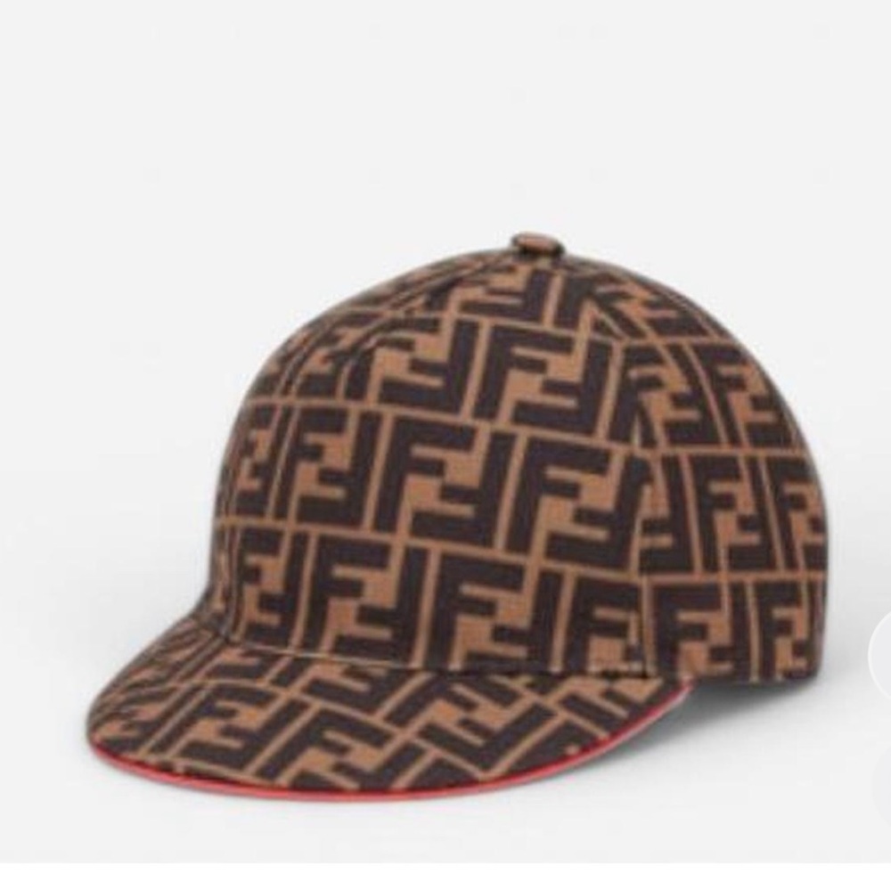 Fendi Tan and Black Monogram Hat